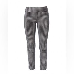 Elliott Lauren Black White Gingham Control Stretch Ankle Pants Size 10